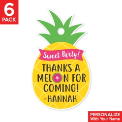 Tutti Frutti PERSONALIZED Shaped Thank You Tags - 6 PK