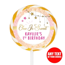 Twinkle Girl 1st PERSONALIZED Lollipops - 12 Pk