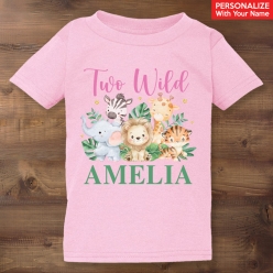 Safari Two Wild Personalized Pink T-shirt