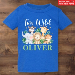 Safari Two Wild Personalized Blue T-shirt