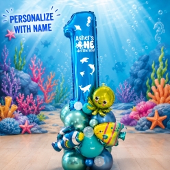 One-Der The Sea Airfill PERSONALIZED Balloon Column Kit