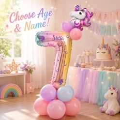 Unicorn 5 FT Airfill Personalized Balloon Column Kit