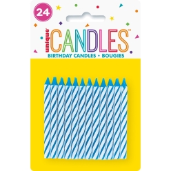70% OFF: Blue Spiral Cake Candles - 24 PK