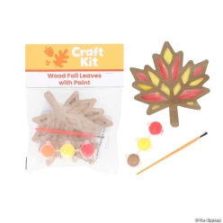 Fall Leaf Painting DIY Wood Craft Kit-12Pk
