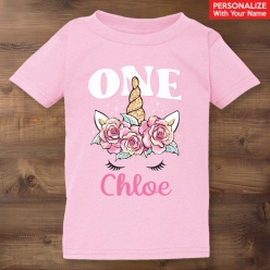 55% OFF: Unicorn 1st Birthday Personalized Name Pink Shirt