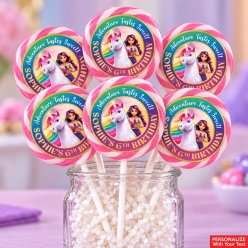 Unicorn Academy PERSONALIZED Lollipops - 12 Pk