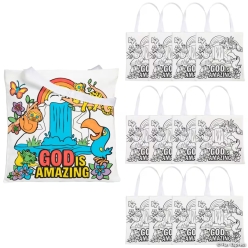Rainforest VBS Colour In Canvas Tote Bags-12Pk