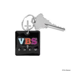 VBS Crew Metal Keychains with Cross Charm-12Pk