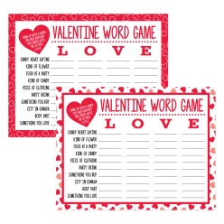 Valentine Word Scramble Game - 24 Sheets