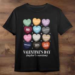 Taylor's Version Valentine's Day Black T-shirt