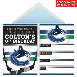 Vancouver Canucks PERSONALIZED Invitations - 8 Pk