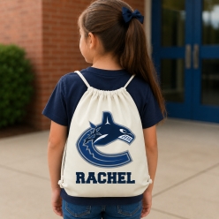 Vancouver Canucks Personalized Drawstring Backpack