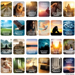 Religious Psalm Bible Verses Plastic Wallet Cards-144Pk