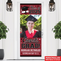 Vertical Grad Burgundy PHOTO PERSONALIZED Vinyl Banner