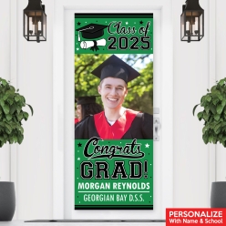 Vertical Grad Green PHOTO PERSONALIZED Vinyl Banner