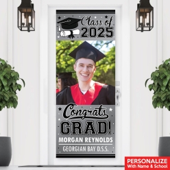 Vertical Grad Silver PHOTO PERSONALIZED Vinyl Banner