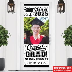 Vertical Grad White PHOTO PERSONALIZED Vinyl Banner