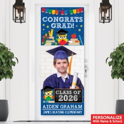 Vertical Elementary Grad PHOTO PERSONALIZED Vinyl Banner