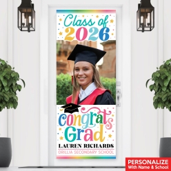 Vertical Grad Girl PHOTO PERSONALIZED Vinyl Banner