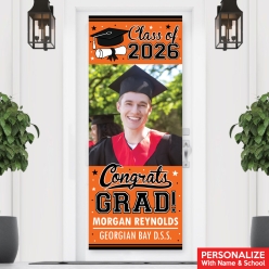 Vertical Grad Orange PHOTO PERSONALIZED Vinyl Banner