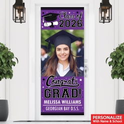 Vertical Grad Purple PHOTO PERSONALIZED Vinyl Banner