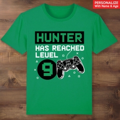 Video Gamer Birthday Personalized Green T-shirt