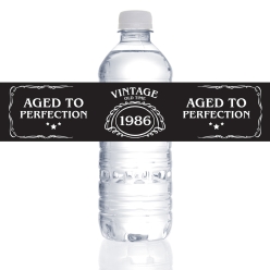 Vintage 1986 40th PERSONALIZED VINYL Bottle Labels - 10 PK