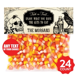 Vintage Halloween Personalized Ziploc Treat Bag Toppers 24pk