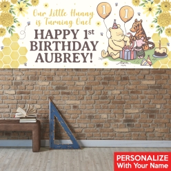 Vintage Pooh 1st Birthday PERSONALIZED Giant Vinyl Banner