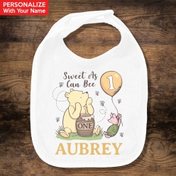 Vintage Pooh 1st Birthday PERSONALIZED Bib
