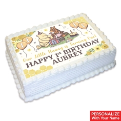 Vintage Pooh 1st Birthday Personalized Edible Icing