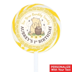 Vintage Pooh 1st Birthday PERSONALIZED Lollipops - 12 Pk