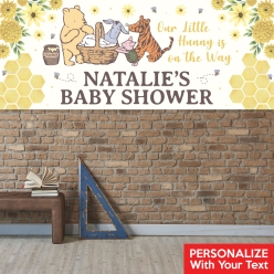 Vintage Pooh Baby Shower PERSONALIZED Vinyl Keepsake Banner