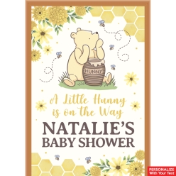 Vintage Pooh Baby Shower PERSONALIZED Vinyl Keepsake Door Sign
