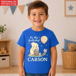 Vintage Winnie The Pooh Personalized Blue T-shirt