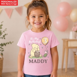 Vintage Winnie The Pooh Personalized Light Pink T-shirt