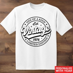 Vintage Stamp Any Age T-shirt- Choose Size