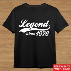Legend Personalized Any Year Black Tshirt