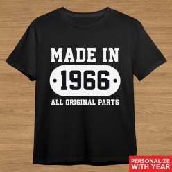Made In Any Year Personalized Black T-shirt
