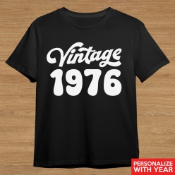 Vintage Personalized Any Year Black Tshirt