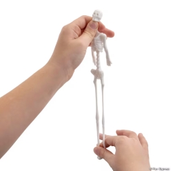 White Halloween Stretchy Vinyl Skeleton Toys-10Pk