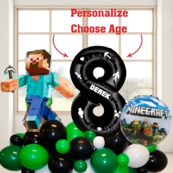 *Minecraft 6 Ft Airfill Personalized Balloon Column