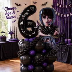 Wednesday Addams 6 Ft Airfill Personalized Balloon Column Kit