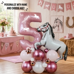 Horse Party 6 FT Airfill Personalized Balloon Column Kit