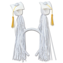 30% OFF: White Grad Cap HeadBand
