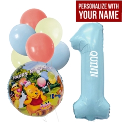 Winnie The Pooh Age 1 PERSONALIZED Balloon Bouquet