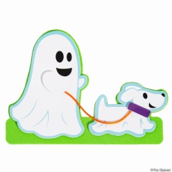 Halloween Ghost Dog Walker Foam Craft Kits-12Pk