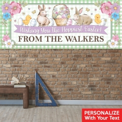 Watercolour Bunny PERSONALIZED Giant Vinyl Keepsake Banner