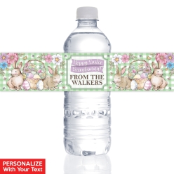 Watercolour Bunny PERSONALIZED VINYL Bottle Labels - 10 PK