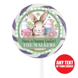Watercolour Bunny PERSONALIZED Lollipops-12Pk